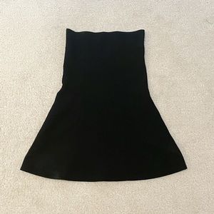 Zara Black Knit Strapless Peplum Top